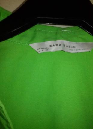 Ярко-зеленая блузка безрукавка zara3 фото