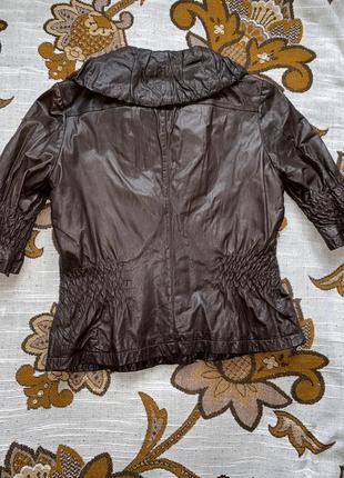 Кожаная жакет-пиджак с рукавом три-четверти..цена-220грн2 фото