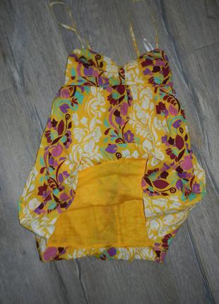 38/s*roxy*платье,желтый сарафан колокол хлопок индия5 фото