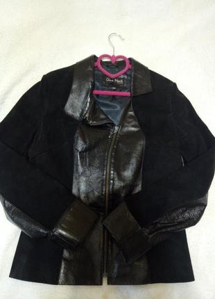 Куртка, пиджак из натуральной замши и лаковой кожи.4 фото