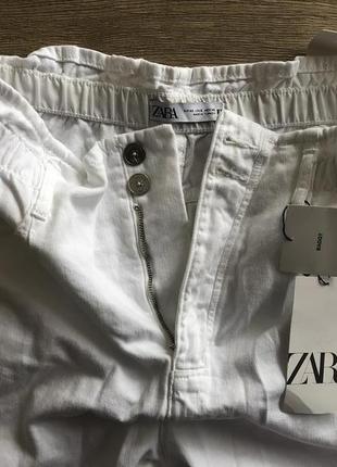 Zara зара 40 m l белые джинсы стильные белые высокие брюки baggy багги5 фото