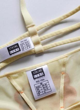 Желтый, комплект белья с вышивкой sting line by miriale, 80в/36в6 фото