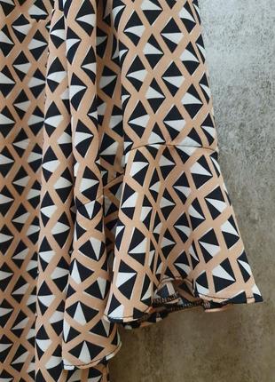 Новая оранжевая / черная блузка f&f с геометрическим принтом 🥰4 фото