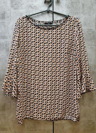 Новая оранжевая / черная блузка f&f с геометрическим принтом 🥰3 фото