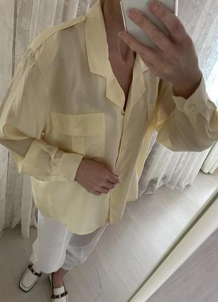 Блуза рубашка шёлковая, 💯% шёлк.4 фото