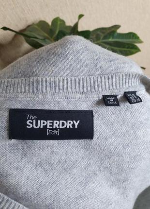 Джемпер, пуловер премиум-класса с v-образным вырезом superdry edit, шерсть, кашемир4 фото