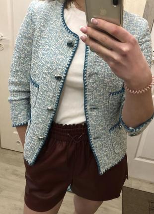 Твидовый пиджак zara оригинал