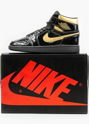 Nike air jordan 1 retro black\gold🆕 шикарные кроссовки найк🆕купить наложенный платёж4 фото