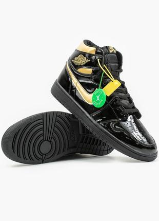 Nike air jordan 1 retro black\gold🆕 шикарные кроссовки найк🆕купить наложенный платёж7 фото