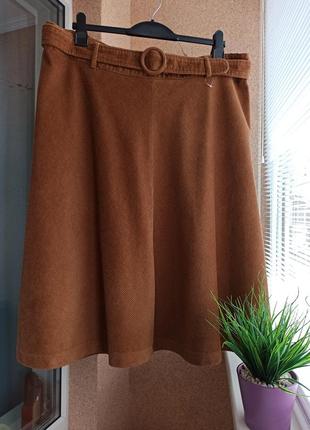 Красивая стильная качественная вельветовая юбка 100% коттон