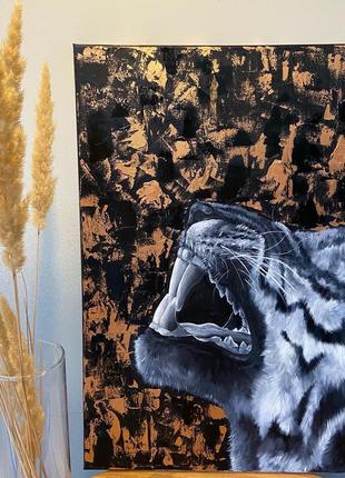 Картина маслом «тигр» картина маслом ручной работы интерьерная картина картина акрилом