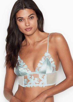 Люкс цветочный бралетт unlined floral embroidered long line bralette vs9 фото