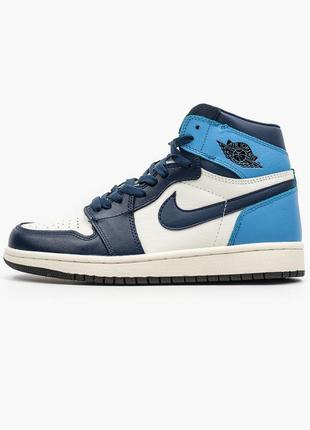 Кросівки nike air jordan 1 retro "obsidian" кроссовки8 фото