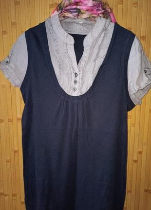 Коттоновая блуза-обманка,50-54разм,marks & spencer