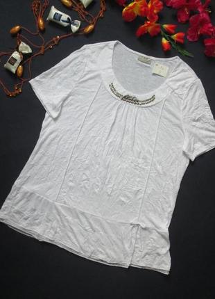 Незрівнянна бавовняна футболка з мереживною облямівкою canda premium c&a1 фото