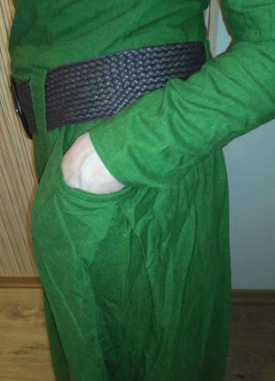 Новые льняные платья, 46 р. зеленое и черное2 фото