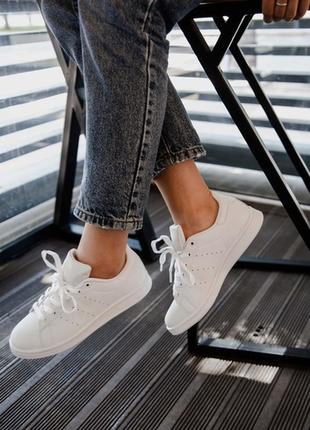 Шикарные женские кроссовки adidas stan smith triple white 🌹🌈😍 стильний львів смит суперстар gazelle3 фото