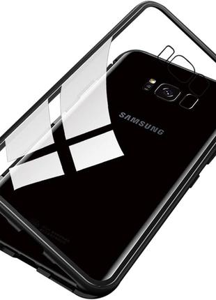 Магнітний чохол (magnetic case) для samsung galaxy s8 два скла1 фото