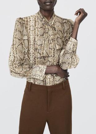 Шифонова блузка,кожа питона1 фото