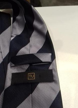 Краватка в смужку. бежево-синій. бренд tu3 фото