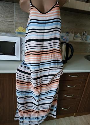 Стильный длинный сарафан,платье в пол new look р.48-50 (в полоску)6 фото