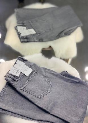 Серые джинсы прямого кроя zara оригинал джинси зара брюки штаны2 фото