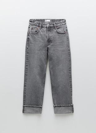 Серые джинсы прямого кроя zara оригинал джинси зара брюки штаны3 фото