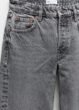 Серые джинсы прямого кроя zara оригинал джинси зара брюки штаны4 фото