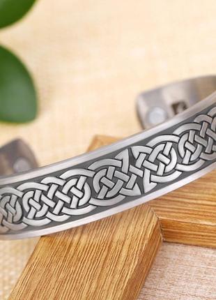 Браслет металлический в скандинавском стиле, викинги, кельтский узел, скандинавский2 фото