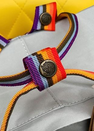 Рюкзак fjallraven kanken gray rainbow фьялравен канкен сірий з райдужними ручками4 фото