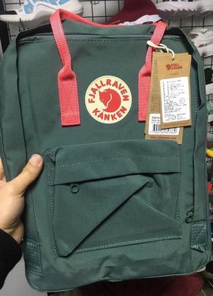 Рюкзак fjallraven kanken green rose зелений купити фьялравен канкен5 фото