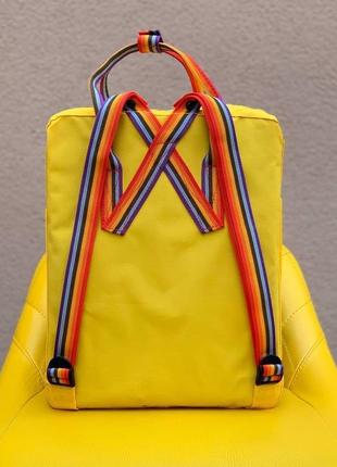 Рюкзак fjallraven kanken rainbow yellow купить фьялравен канкен желтый с радужными ручками2 фото