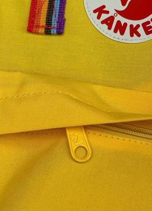 Рюкзак fjallraven kanken rainbow yellow купить фьялравен канкен желтый с радужными ручками3 фото