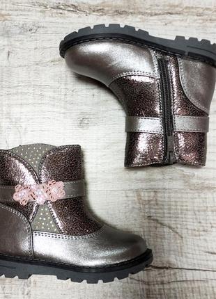 Сапоги ботинки деми для девочек в бронзово сером цвете4 фото