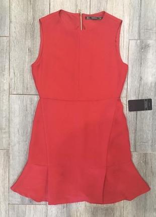 Красное платье zara trafaluc, размер s