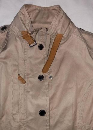 Massimo dutti сафари куртка кожаные ремни котон милитари3 фото