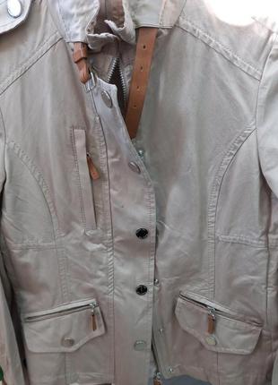 Massimo dutti сафари куртка кожаные ремни котон милитари2 фото