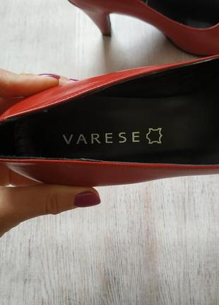 Varese, классические красные кожаные туфли лодочки5 фото