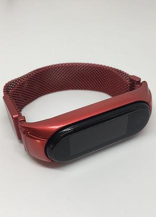 Ремінець mi band 3 mi band 4 mi band 5 mi band 6 матовий червоний ❤️