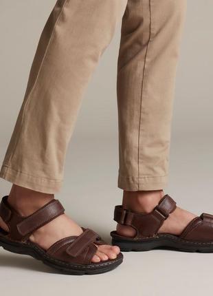 Сандалии мужские кожаные кларкс сандалії чоловічі шкіряні clarks atl part redair р44🇨🇳