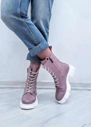 Жіночі шкіряні черевики, різні кольори3 фото