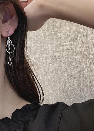 Интерсные серьги , серебро 925 2