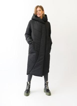 Куртка, пальто, жіноче, зимове, ковдру, з капюшоном, на кнопках, великого розміру, 56