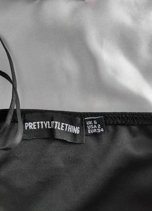 Шикарный черный боди с кружевом и шнуровкой на бретельках prettylittlething, p-p uk 67 фото