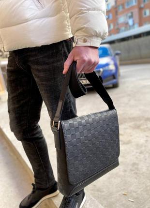 Сумка шкіряна чоловіча чорна брендовий