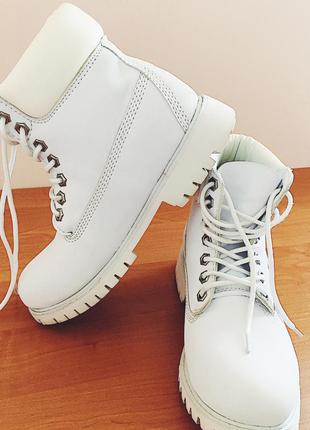 зимние женские белые ботинки Timberland 6 Inch All White Original