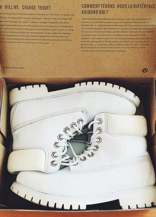 зимние женские белые ботинки Timberland 6 Inch All White Original