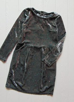 H&m. размер 2-4 года. нарядное велюровое платье для девочки