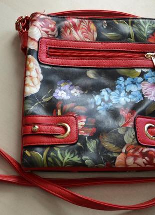 Сумка кроссбоди з квітами
