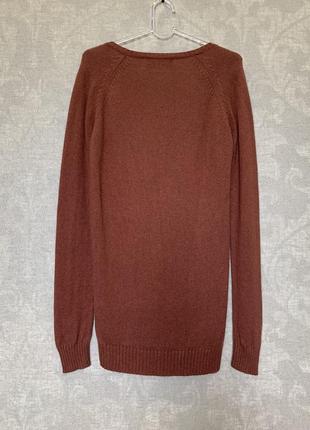 Свитер пуловер с глубоким вырезом бренда zara, шелк, кашемир. размер м.2 фото